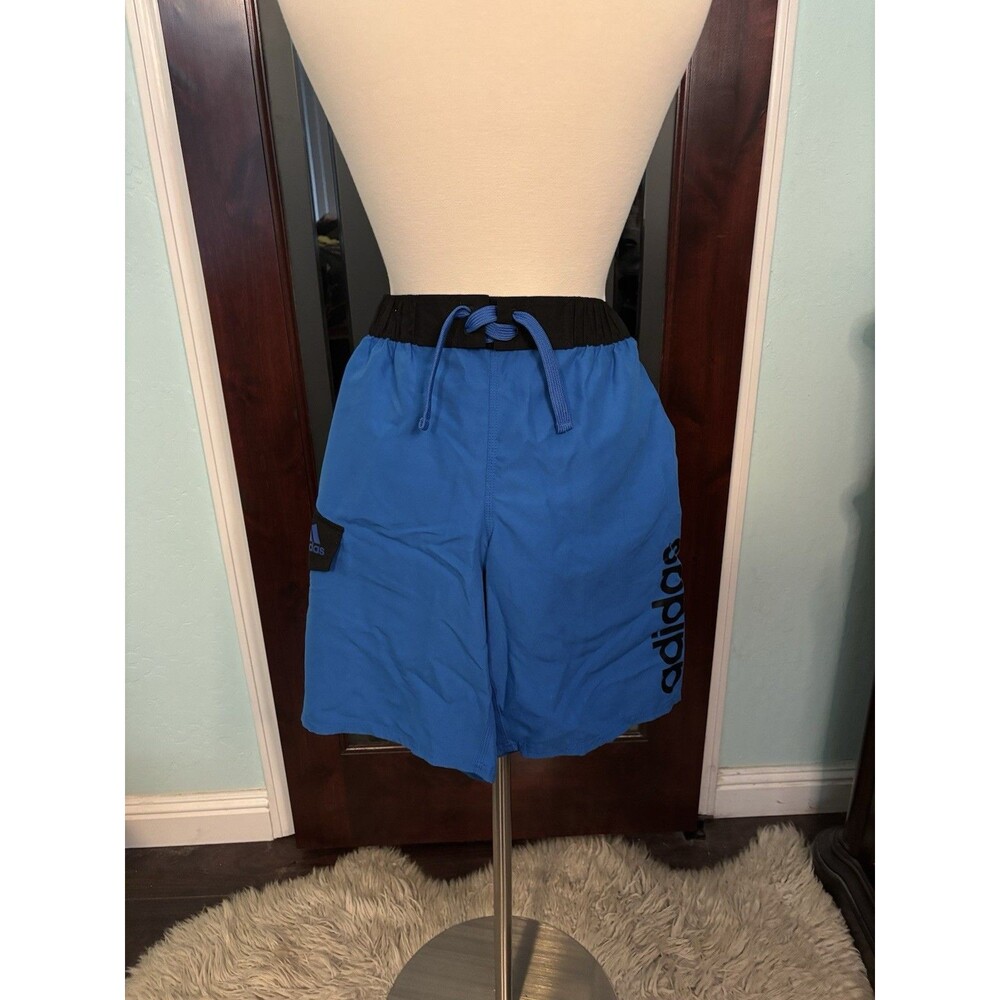 New Adidas Swimsuit Shorts Trunks Size M Boys Youth Medium 10/12 Blue  #110